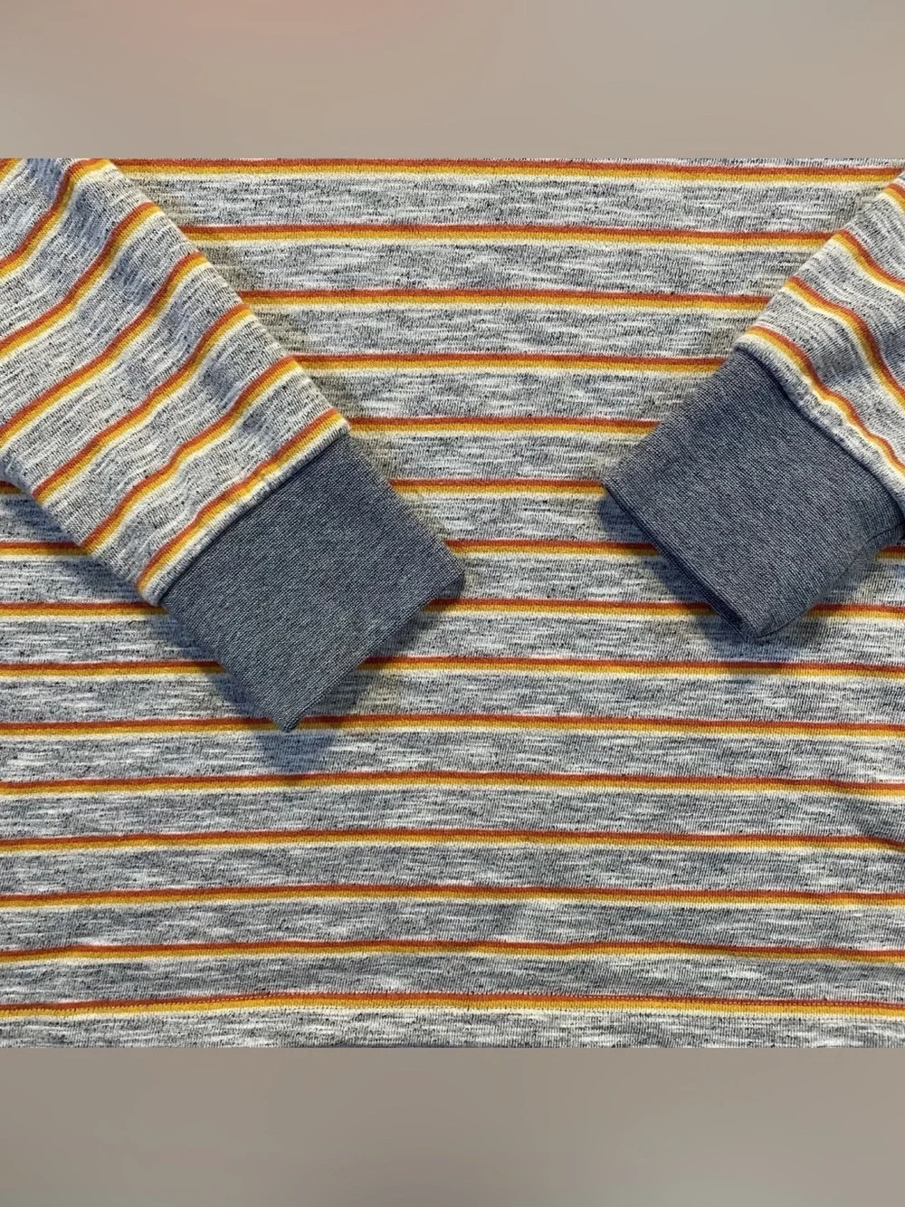 Roark Revival Harris Crew Long Sleeve Gray/Orange Sweatshirt Men’s Medium